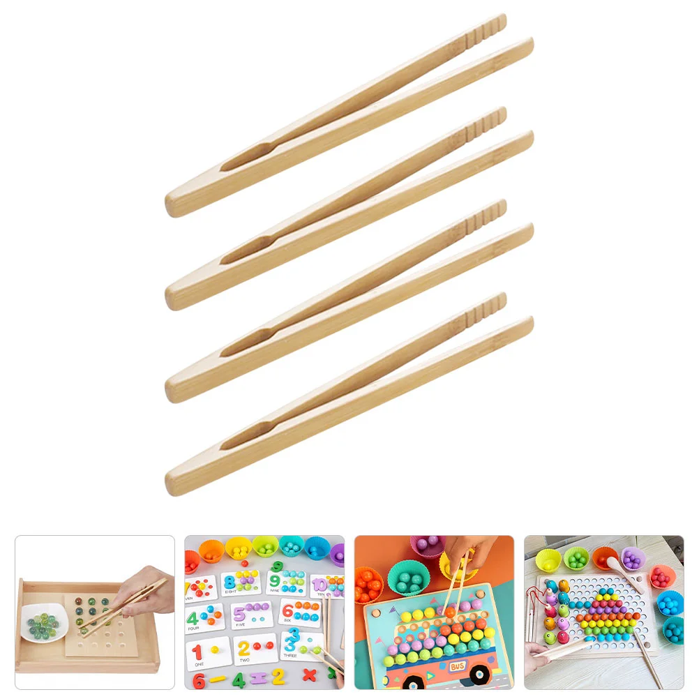 Wooden Clip Teaching Aid Set Learning Toys Montessori Early Education Clip Tweezers Fine Motor Training Toys For Children children s bead toys colored beads clip bead games wooden gift for kid children s early education board games