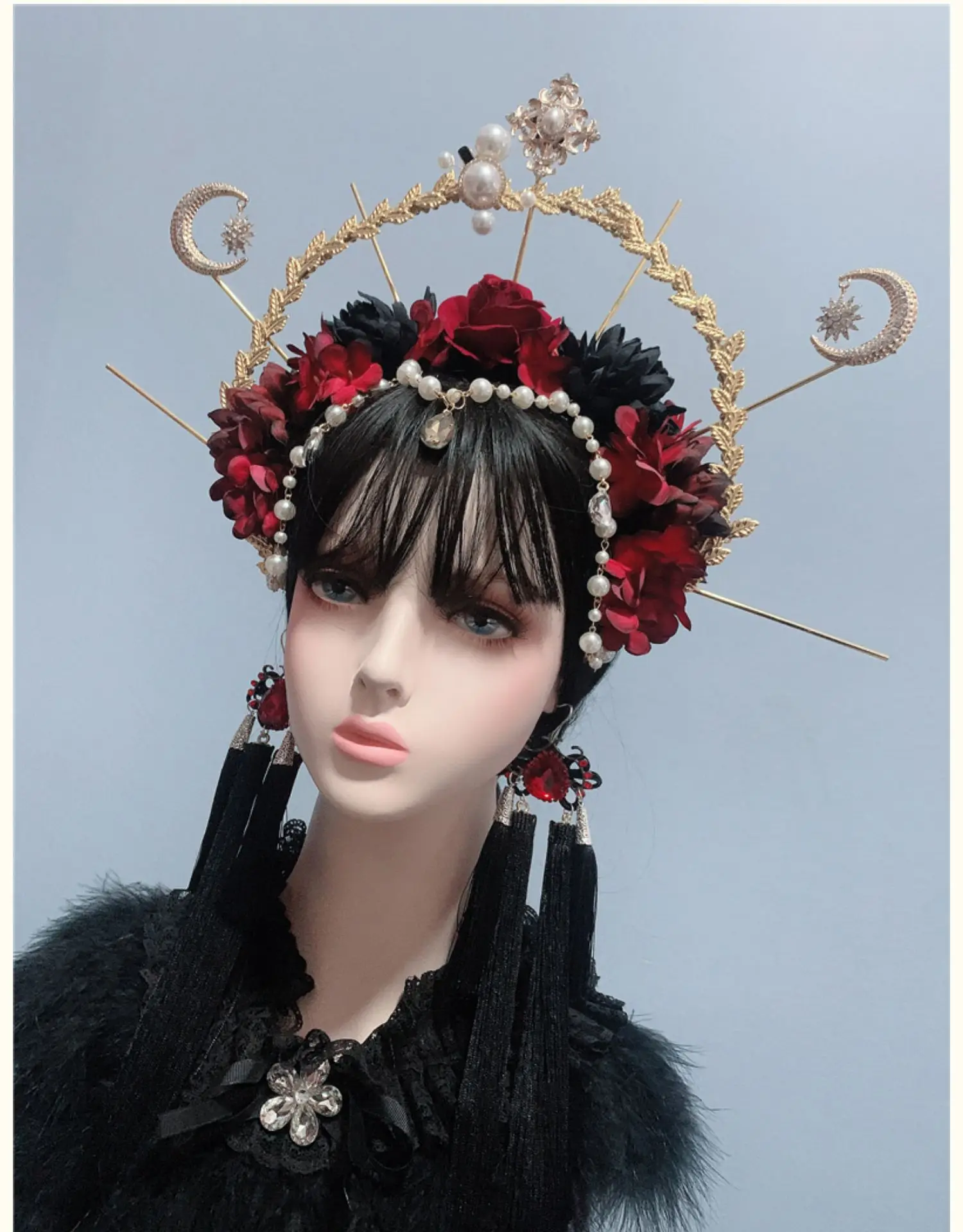 Diadème de cheveux de style grec, couronne sainte de Marie, couronne  d'hexagramme, pièce de sauna baroque, photographie d'Halloween, accessoire  de