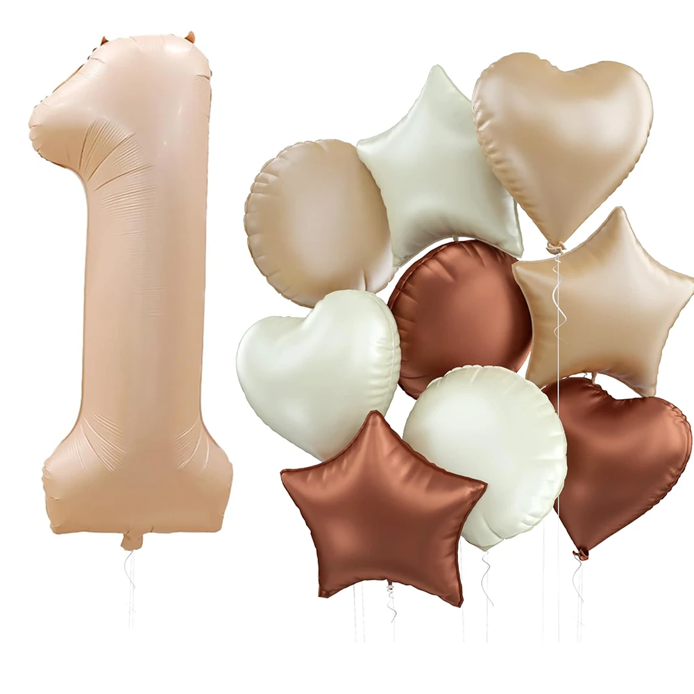 18 Zoll cremefarbener Herz-Folienballon, beige Folienstern, runde Form, Heliumballon für Erwachsene, Kinder, Geburtstag, Hochzeit, DIY-Party-Dekorationen – Detail 7