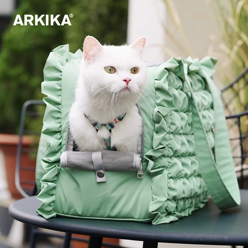 ARKIKA Pet Cat Bag Portable Outdoor Anti-Stress Small Dog Dog Out Breathable Handle Shoulder Backpack Bag
