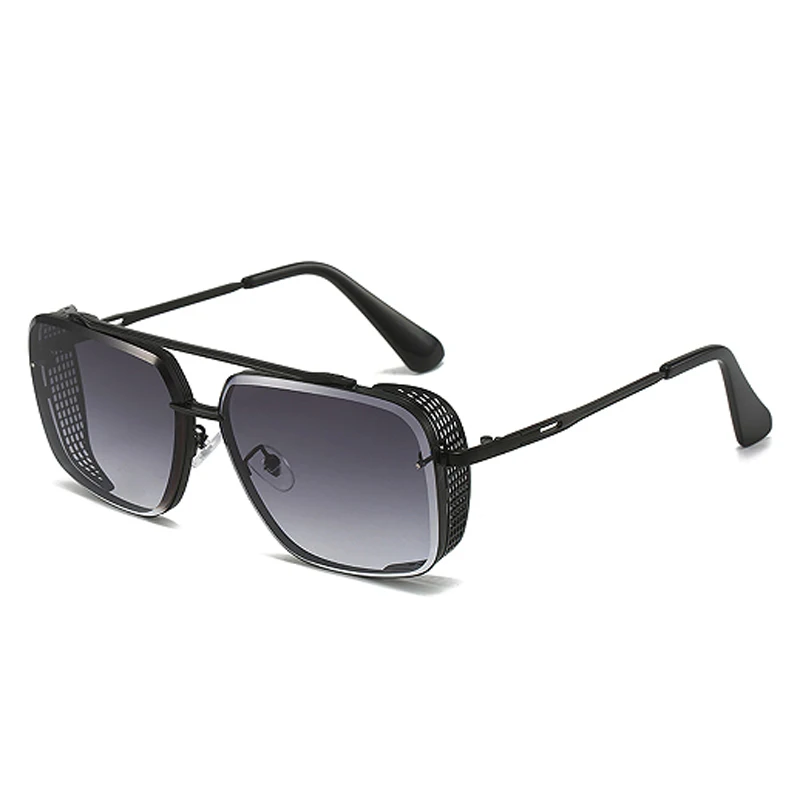 Gradient Double Beam Retro Sunshade Sunglasses Steampunk Glasses Men's Car Sunglasses 40005