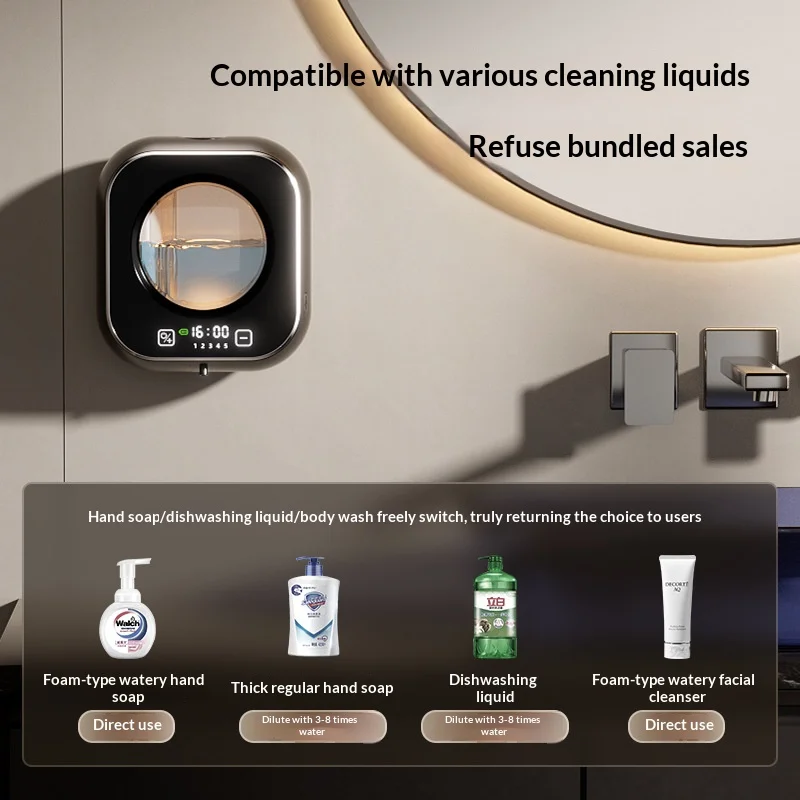 Wall Mount Automatic Foam Soap Dispenser 80 Days Standby Rechargeable Sensor Dispenser - Image 2