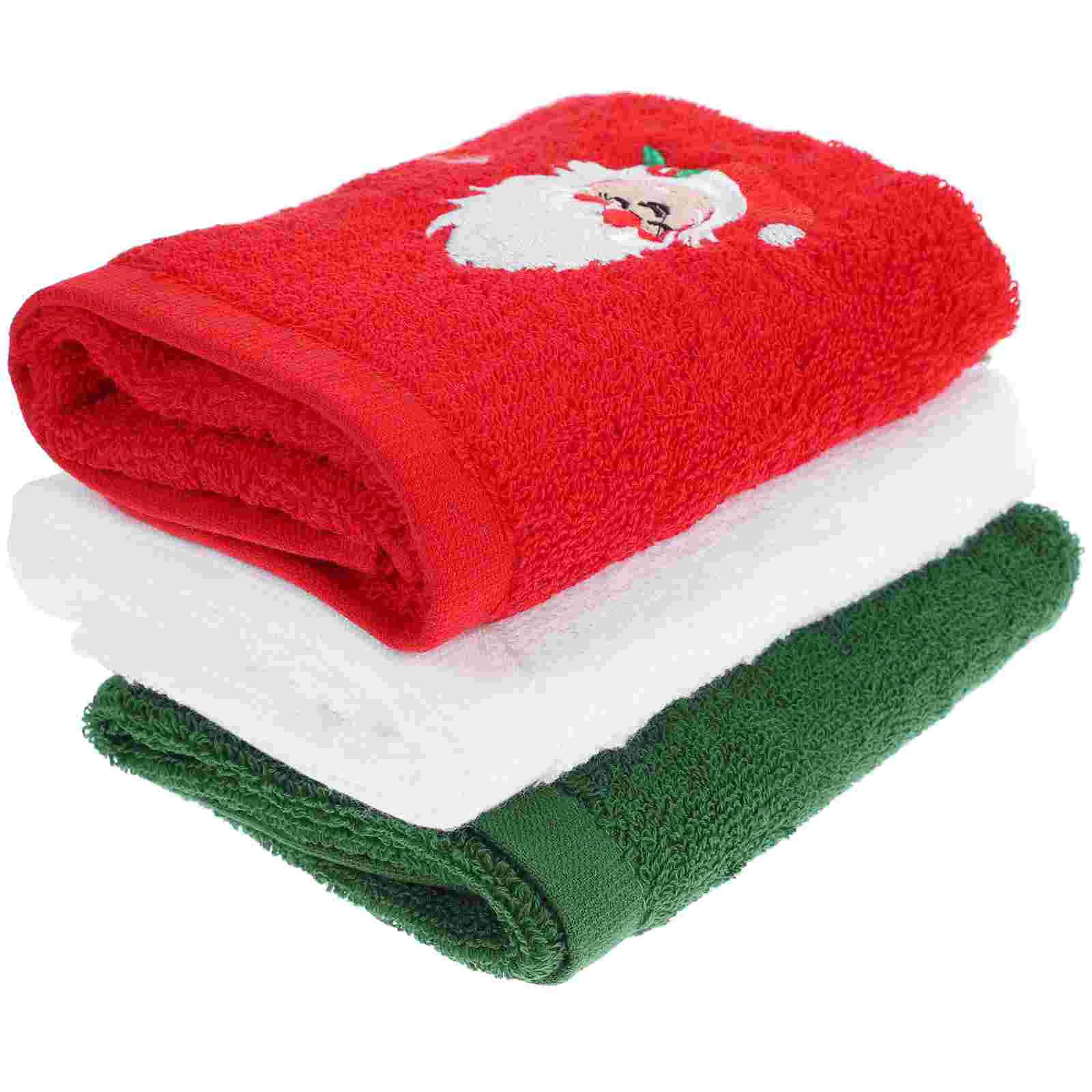 

Christmas Kitchen Towels Cotton Christmas Hand Towels for Bathroom Embroidery Design Holiday Tea Towels Fingertip Towels