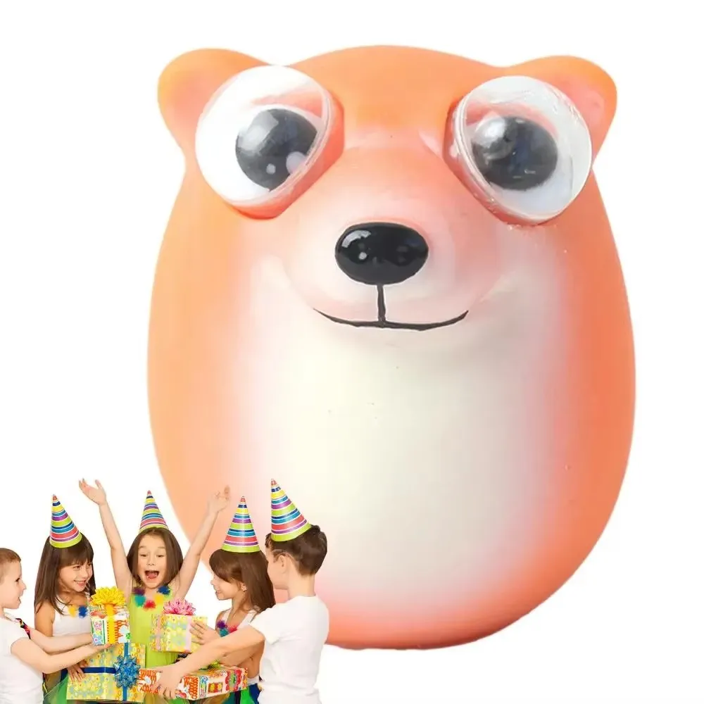 Popping out Eyes Animals Pop out Eyes Portable Dog Figurines Highly Elastic Cretive Gifts for Living Room Bedroom Computer Desk