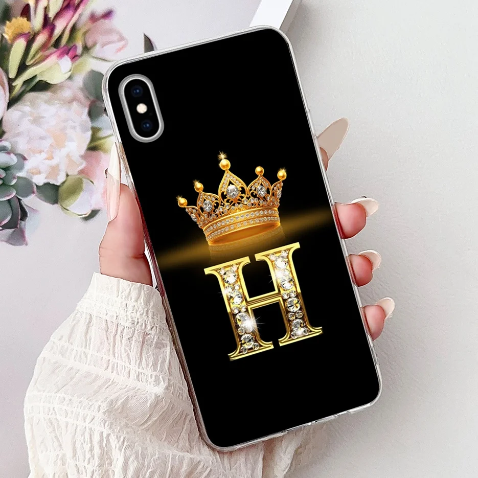 Clear Silicone Letter Design Phone Case - Soft TPU Cover