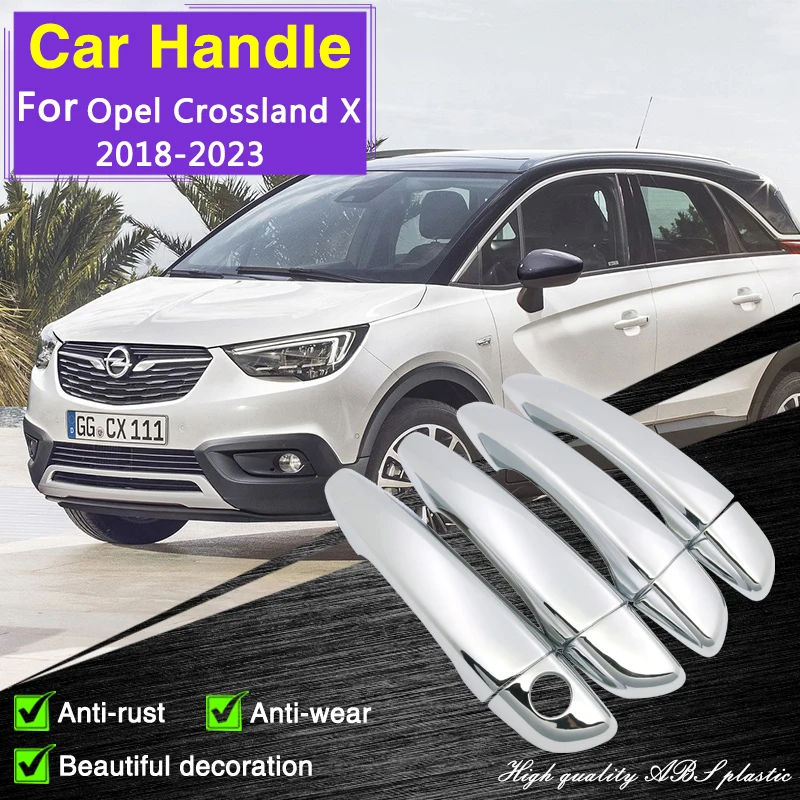 Außentürgriff Abdeckung Für Opel Crossland X 2017-2025 | Schwarz Glänzend | Kratzschutz | ABS Kunststoff