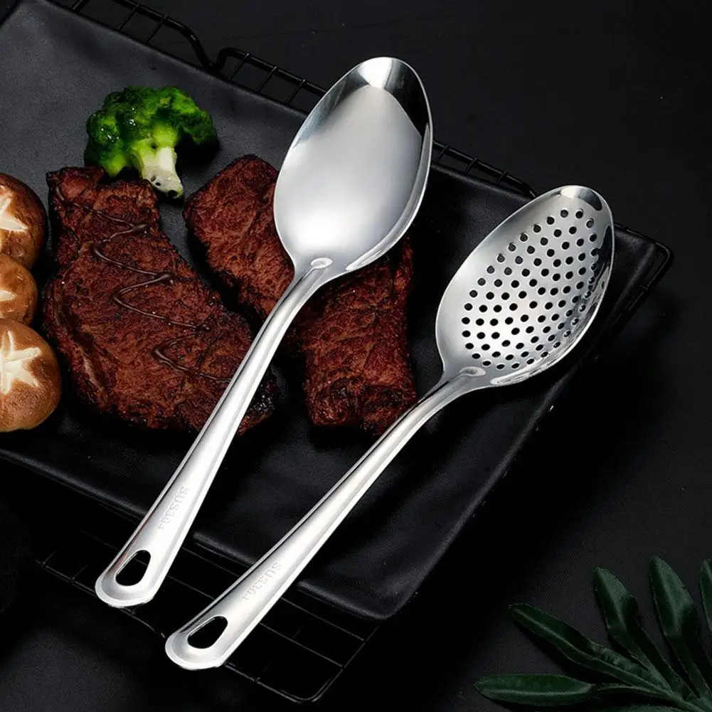 Stainless Steel Spoon Cutlery Set Stainless Steel Strainer Spoon Skimmer Strainer Slotted Spoon Perforated Skimmer Colander Kitchen Accessories