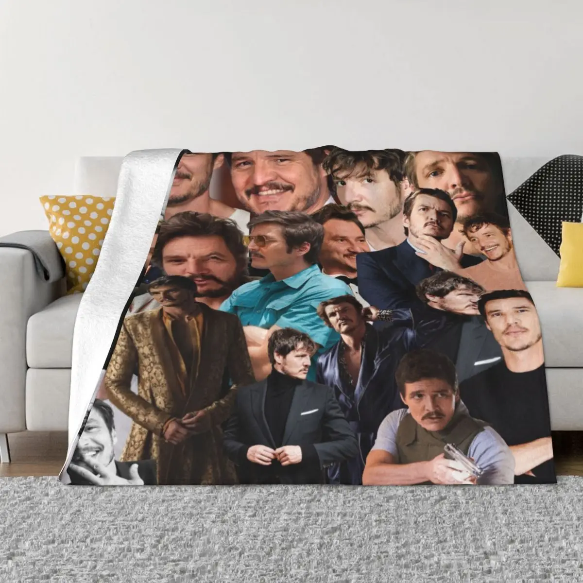 

Pedro Pascal Actor Last Of Us Blanket Flannel Decoration Multi-function Warm Throw Blankets for Bed Bedroom Plush Thin Quilt