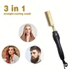 Straight hair comb, bangs, dry and wet dual-use copper comb, straight hair curling iron, household curling iron 4