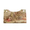 Custom Aubusson Tapestry French Tissue Box Cover Rectangular PU Leather European Floral Flowers Facial Tissues Holder for Car 2