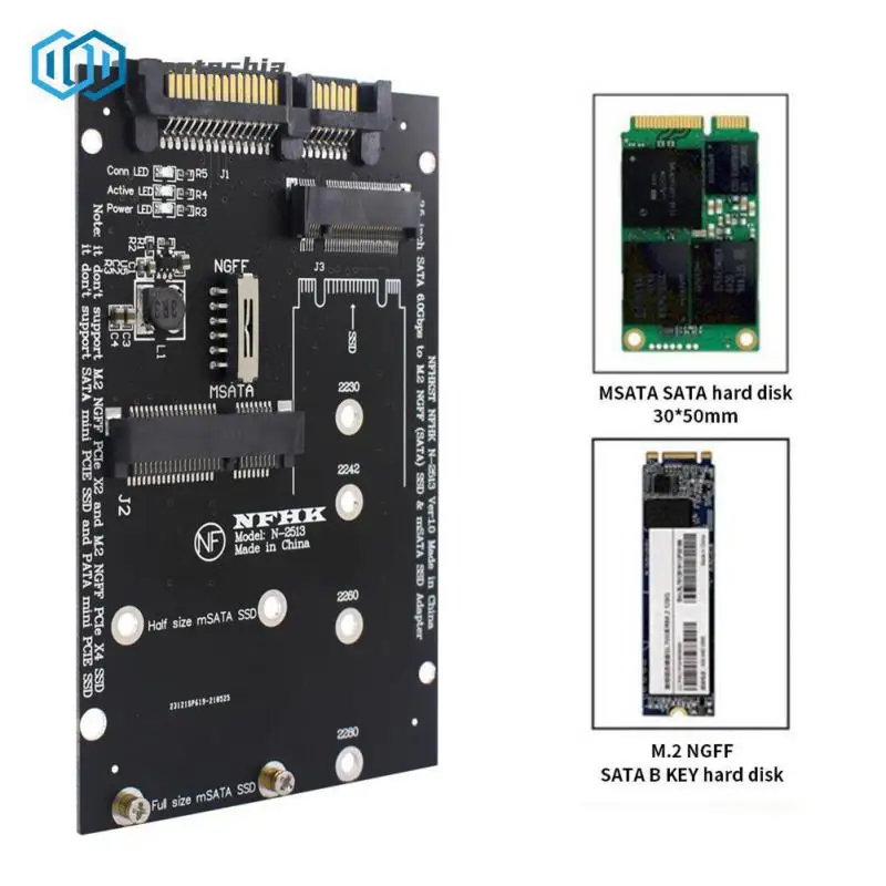 

Оптовая продажа, адаптер M.2 NGFF MSATA SSD на SATA 3,0, карта преобразователя 2 в 1 для ПК и ноутбука, Прямая поставка