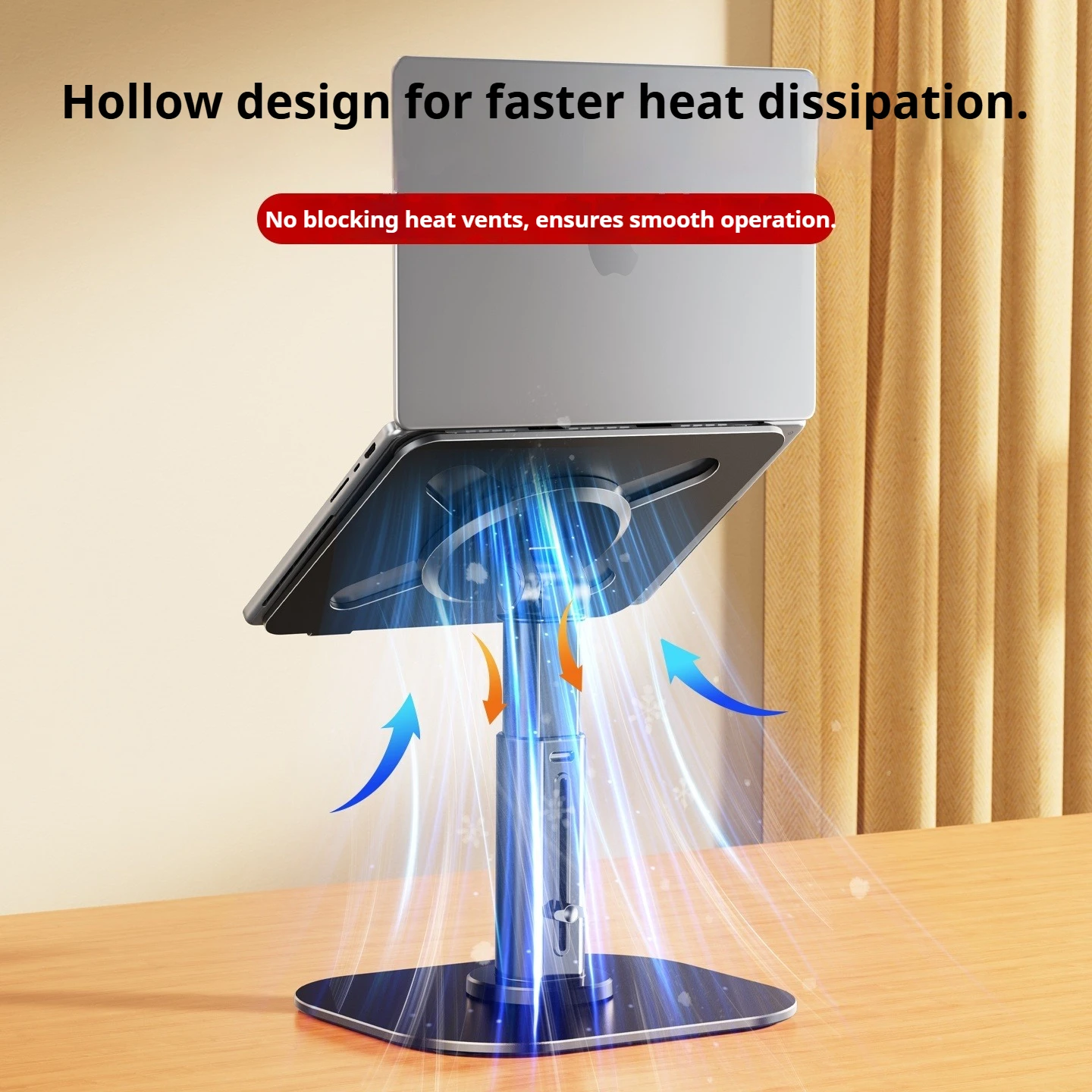 11-17.3인치용 Eary 조절식 노트북 스탠드 라이저, 금속 컴퓨터 스탠드 360 ° 회전 가능한 인체공학적 노트북 홀더 (아이패드 에어 프로용)