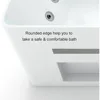 59'' Modern Acrylic Alcove Whirlpool Bathtub Rectangular Water Massage Bathtub Chromatherapy LED Soaking Tub with Bathtub Filler 5