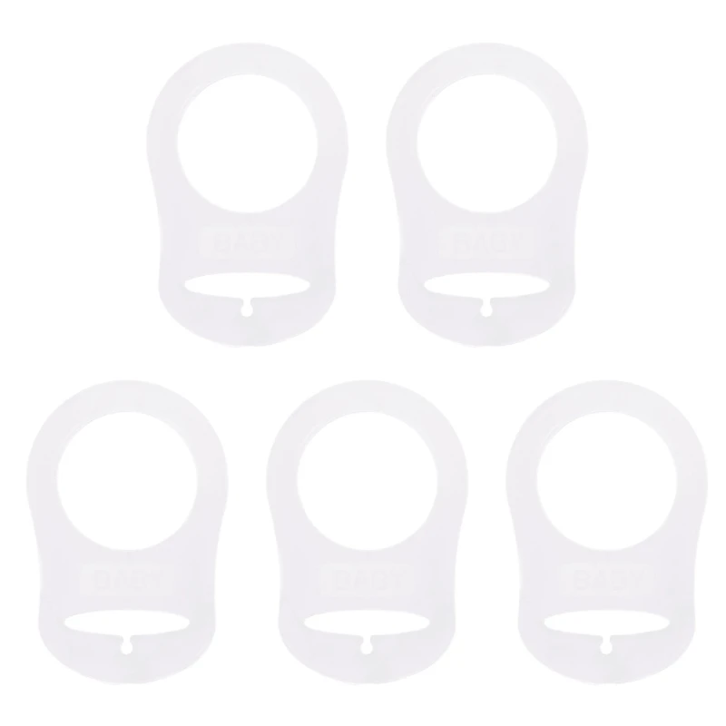 Pacifier Clip 5Pcs Silicone Baby Dummy Holder Adapter Rings Button