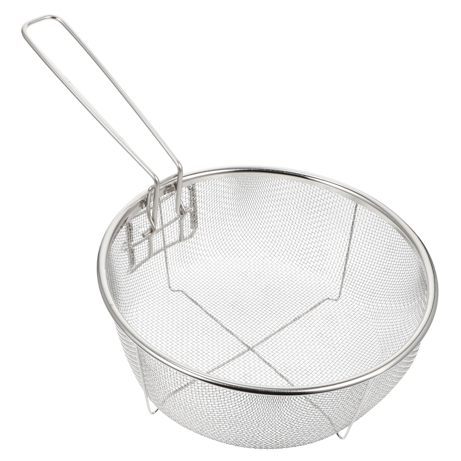 

1pc Practical Stainless Steel Folding Frying Basket Frying Holder Kitchen Gadget
