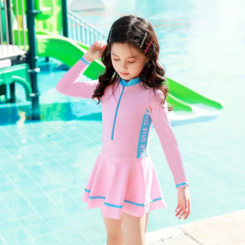 2022 New Girls Swimsuit One-piece Swimwear Women UPF50+