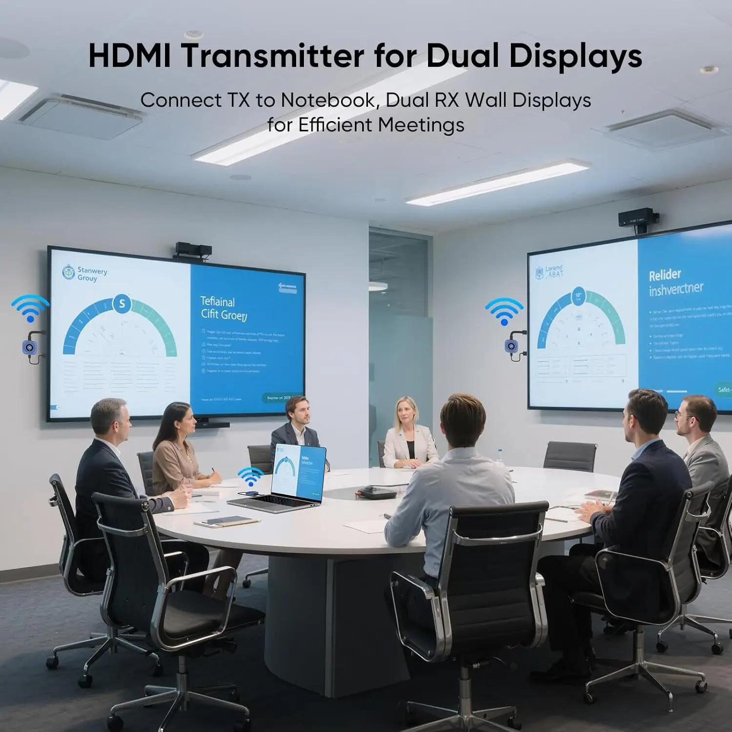 무선 HDMI 연장기 HD 비디오 전송 사무실 회의 화면 전송 1개의 송신기 2개의 수신기 미러링 장치