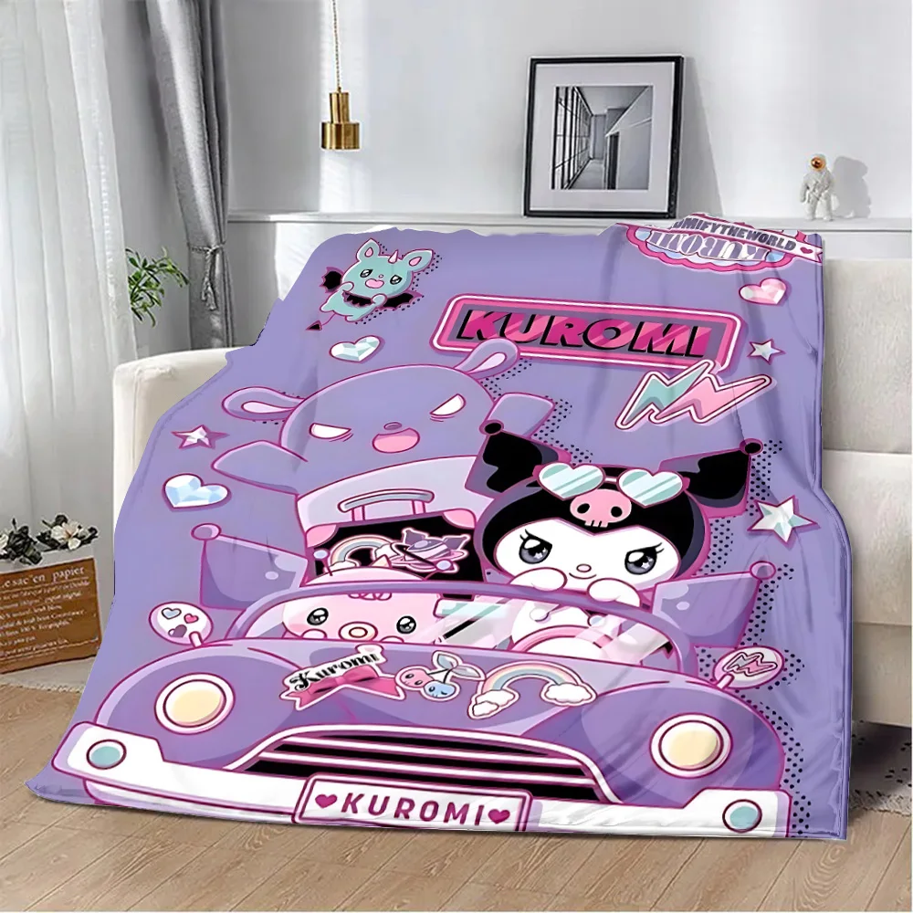 Printed Blanket Picnic Blankets Warm Sanrio Kuromi Blanket Soft and Comfortable Blanket Home Travel Birthday Gift 3