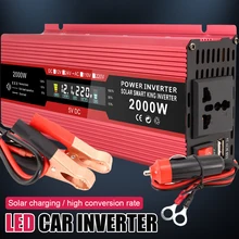 

500W/1200W/2000W Power Inverter Square Wave 12V/24V DC to 110V/220V AC Inverter Dual USB LCD Display Car Transformer Convert