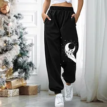 

Harajuku Spring Black Print Joggers Sports Pants Women Korean Fashion Oversize High Waist Jogging Sweatpants Female Trousers