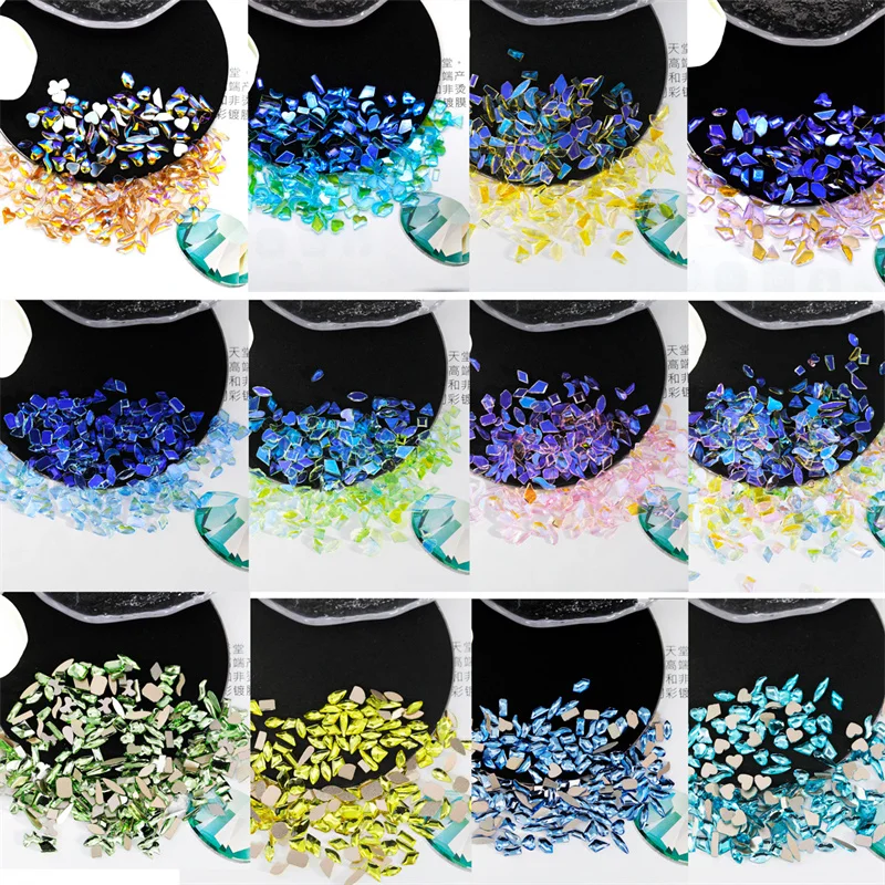 

50/100Pcs Mixed Aurora Phantom Nail Rhinsetone Jewelry Glass Flatback Crystal Gems Nail 3D Decora Parts Manicure Accessories DIY