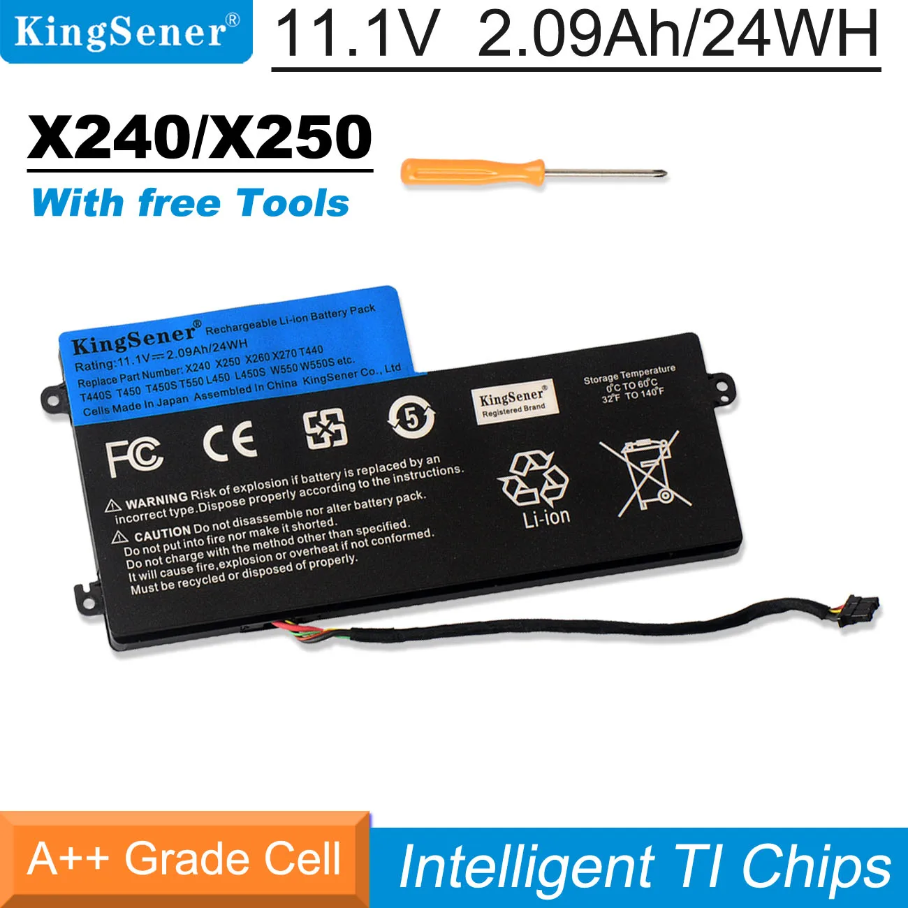 Bateria Interna Kingsener 45n1110 45n1111 45n1112 para Lenovo Thinkpad X240 X240s X230s X250 X260 X270 T440 T450 T450s L450s
