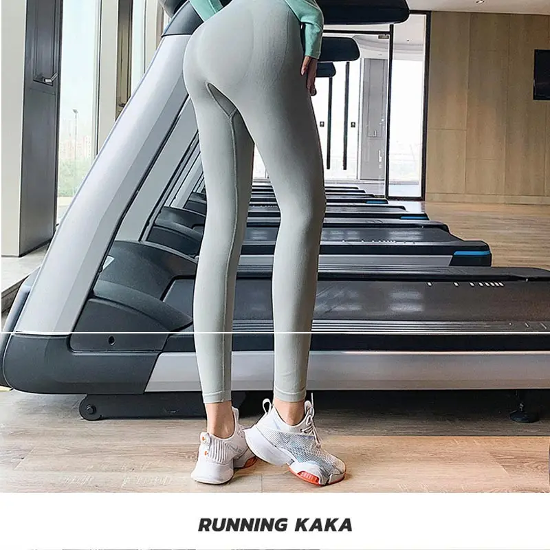 Sexy High Waist Hip Lift Leggings Women Fitness Yoga Sports Pants Seamless Stretch Solid Color Fashion  Stacked Leggings spanx faux leather leggings