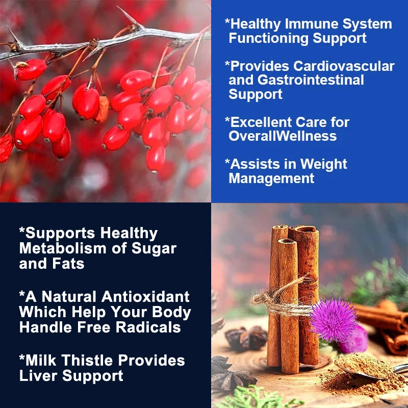 Ultra High Strength Berberine Supplement 12,800 Mg with Ceylon, Milk Thistle-Supports Immune, Cardiovascular and GI Health berberine capsules