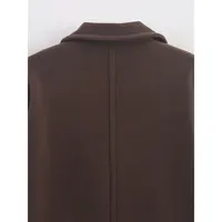 DUOPERI Autumn Winter Women's Brown Woolen Coat Warm Fashion Notch Neck Long Sleeves Female Elegance Chic Lady Outfits - Image 4