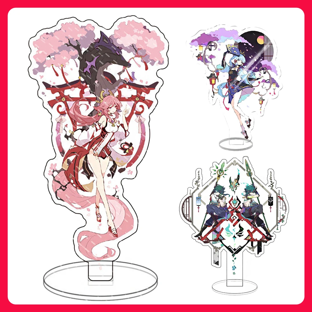 

Anime Figure Hutao Raiden Shogun Yae Miko Keychain Chaim Vertical Creative Desktop Ornament Fans Gift Acrylic Stand