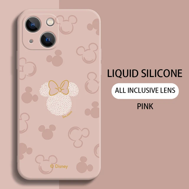 Phone Case For iPhone 11 12 13 Pro MAX Mini 6 6S 7 8 Plus X XR XS MAX SE 2020 5 Soft Silicone TPU Mickey Anime Funda Back Cover Pink ST-13999
