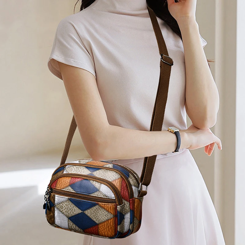 Classic Patchwork Bags For Women Luxury Designer Handbags And Purses New Splicing Design Old Money Shoulder Crossbody Bag
