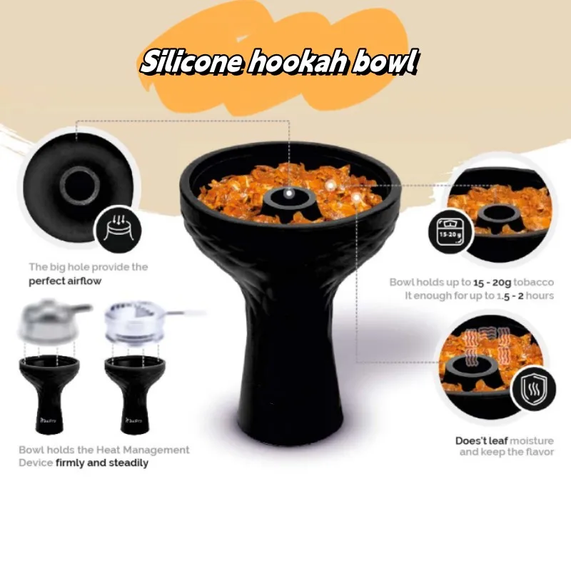 EVIL Shisha Hookah Silicone Bowl One Hole Funnel Shisha Head Holder for Charcoal Tobacco Burner Chicha Smoking Accessories hookah accessories silicone bowls