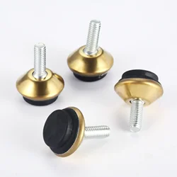 Set of 4 Adjustable Swivel Leg Levelers with Black Base (Gold)