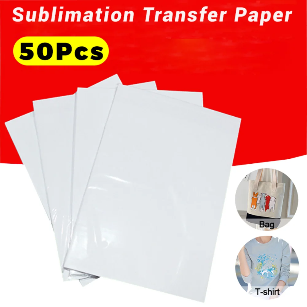 10-50 Sheets A4 Paper Sublimation Heat Transfer Paper Print Ion on