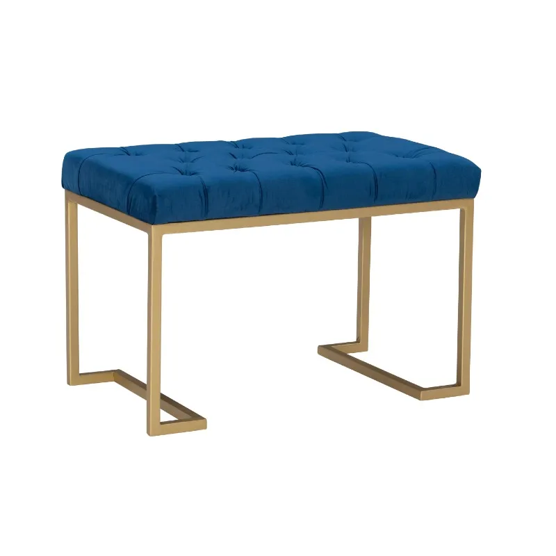 

Julius Ottoman Bench Stool, Gold Base with Navy Velvet Fabric chaises