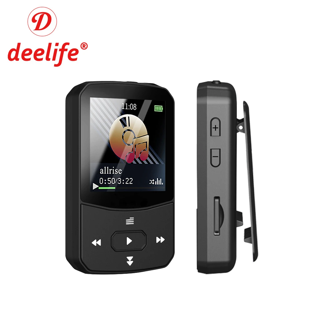 Deelife Sport Bluetooth MP3 Player for Running with Music Play Armband Portable Clip Pedometer FM Radio TF Recording Mini Mp 3