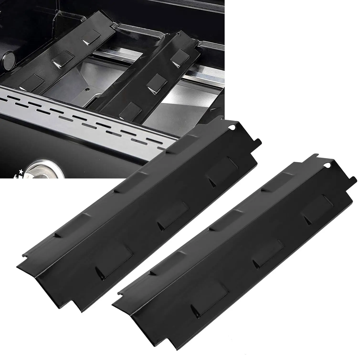 Gas Grill Replacement Parts Grill Heat Shield Stainless Steel Heat Plate Tent Flame Tamer BBQ Repair Burners Cover