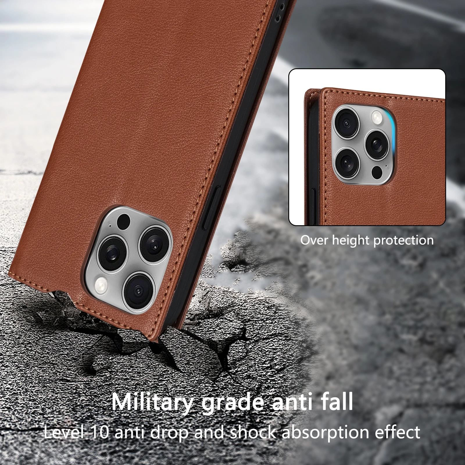 Sleek Retro Flip Leather Wallet Case with Card Slot Holder