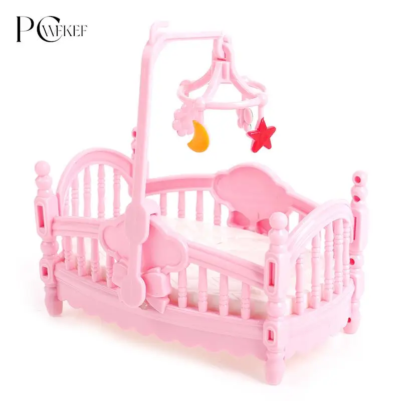 1pc pink fashion princess doll accessories doll plastic children girls gift miniature crib bed and wooden horse doll accessories,doll clothes accessories,plush doll accessories