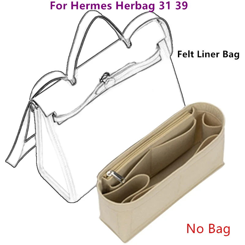Organizer Per Borse Fodera In Feltro Accessorio Tascabile Per Hermes Herbag 31 39 Borsa Fodera Durevole Custodia Per Smistamento Supporto Parte Intern