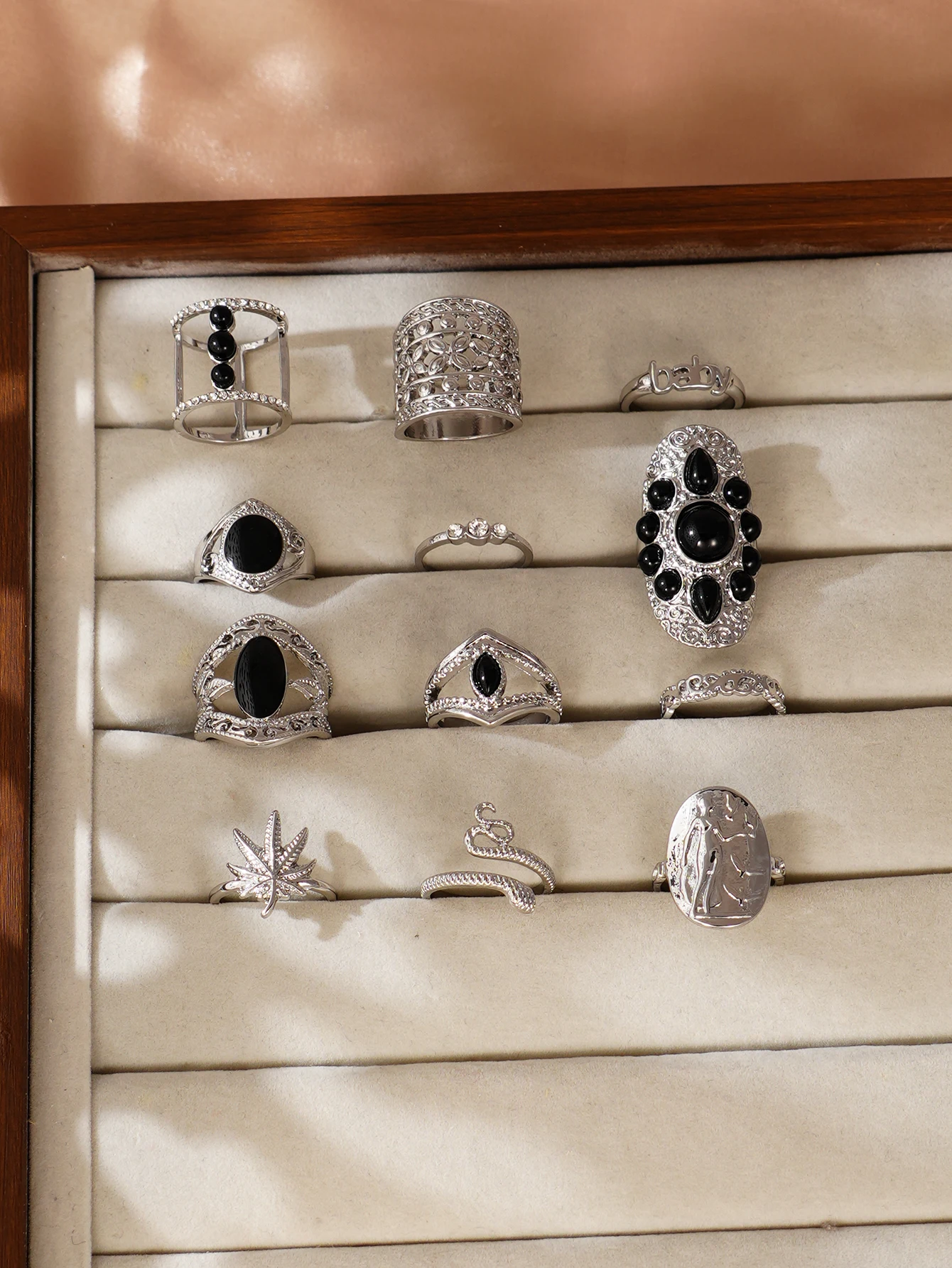 12pcs Style Ring Set for Womens Daily Gift