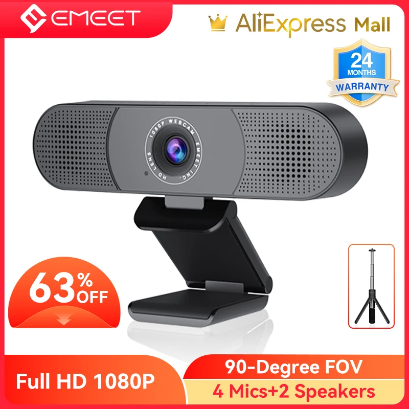 EMEET C980 Pro USBウェブカメラ EMEET C980 Pro | Webcam with Microphone and Speaker