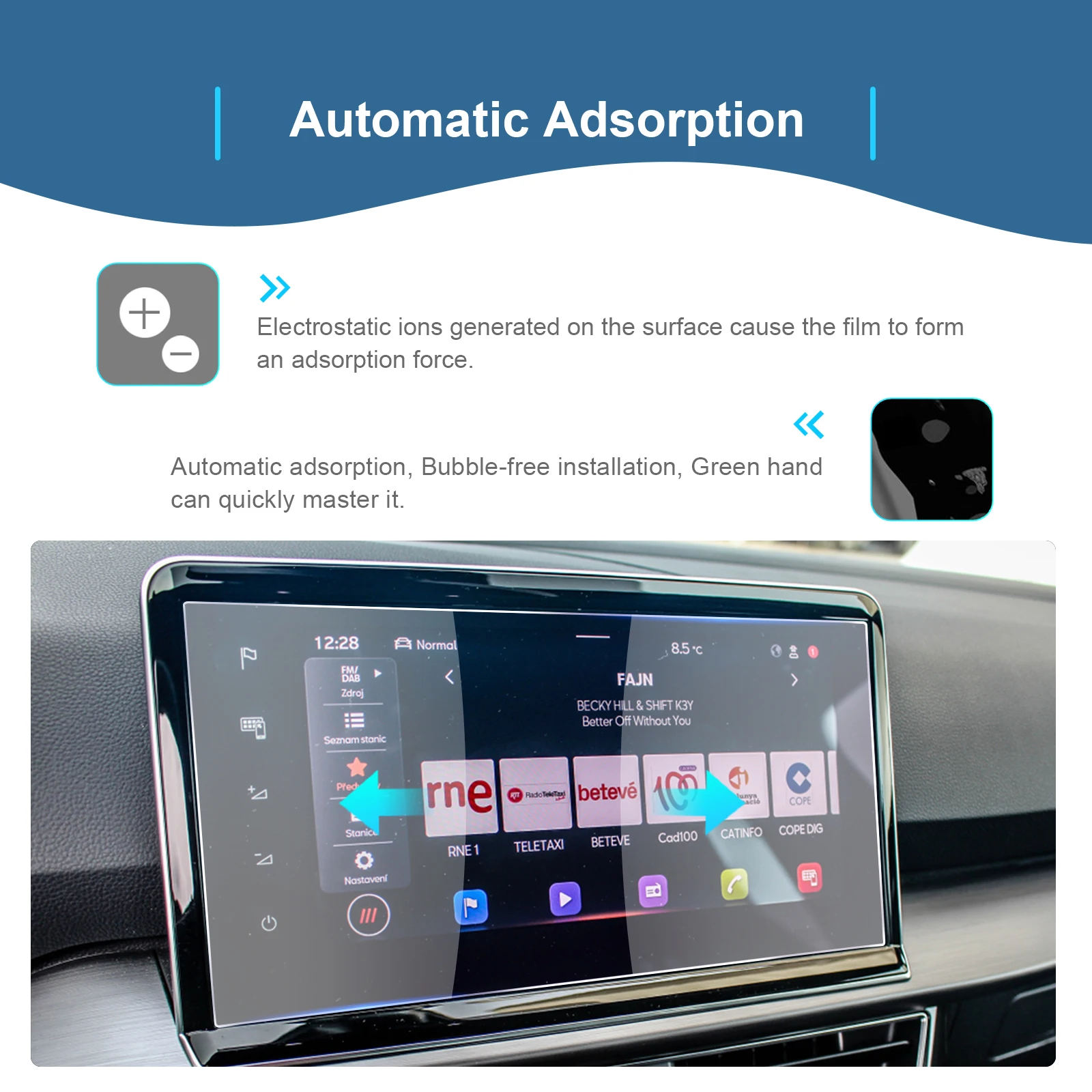 RUIYA for Seat Tarraco / Ibiza / Arona 2022 9.2-Inch Car Navigation Touch Screen Protector Auto Interior Ibiza Accessories 2023