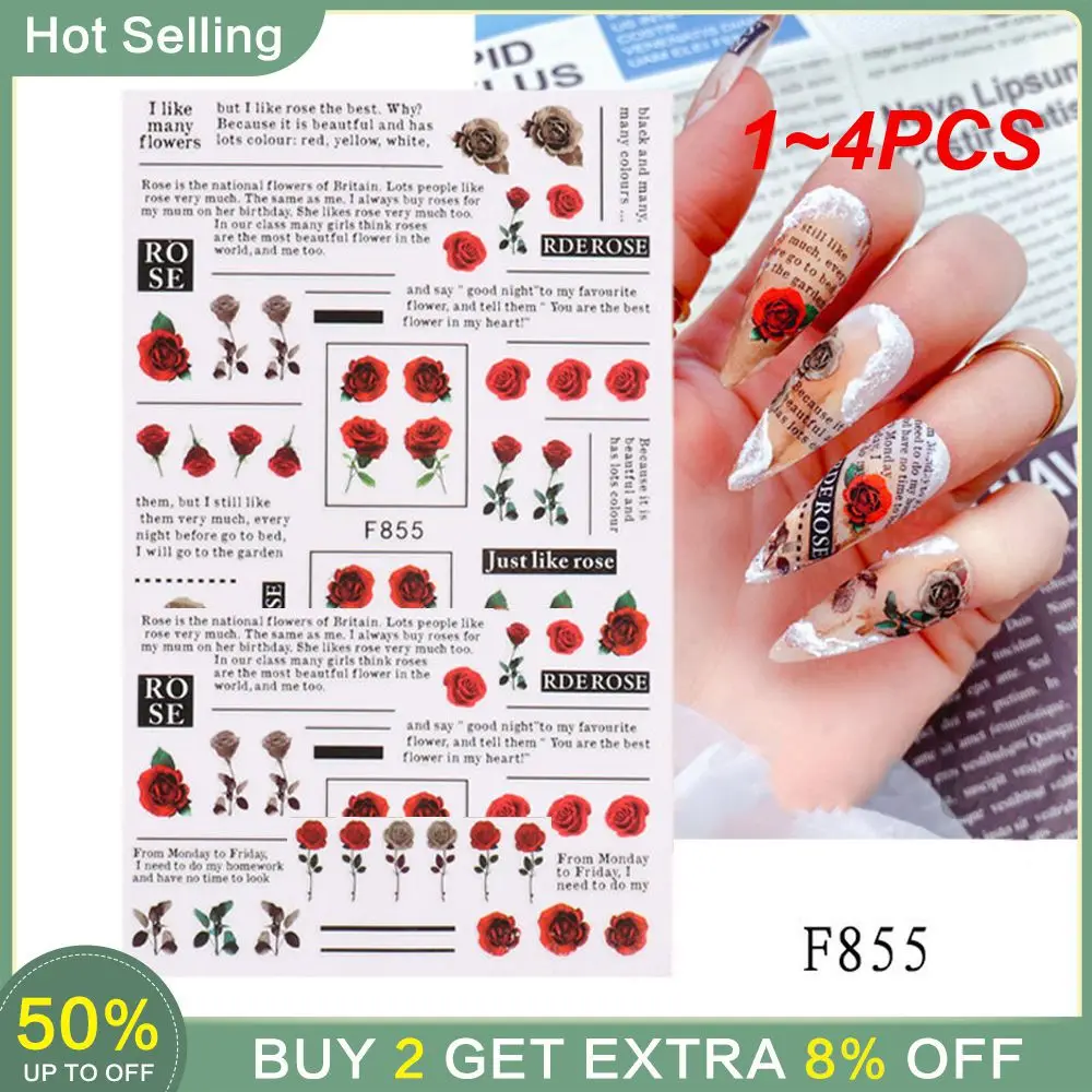 

1-4 шт., декоративные наклейки для ногтей из высококачественного материала