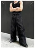 Trendy Stylish Men's Black Fur Imitation Trousers Personality Faux Fur Splicing Pants Heavy Industry Fur Imitation Pocket Pants 5