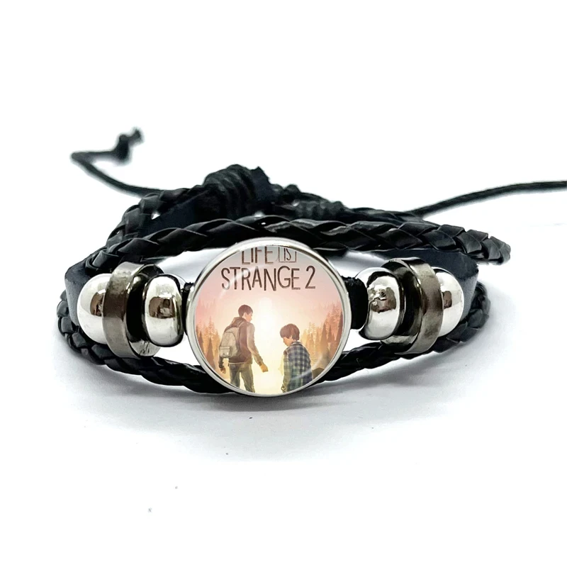 Max Caulfield Life Is Strange 2 Black Leather Bracelets Glass Dome Snap Button Bracelet & Bangles Fashion Women Men Jewelry 4