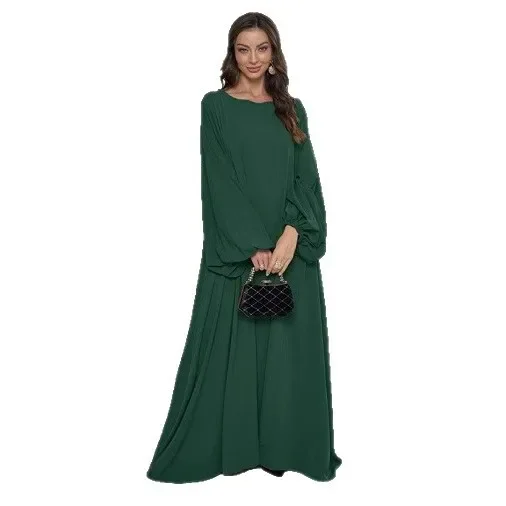New 2025 Muslim Women's Long Robe Dress Simple Style Middle East Abaya One Piece Garment for Women Elegant Fashionable - Image 5