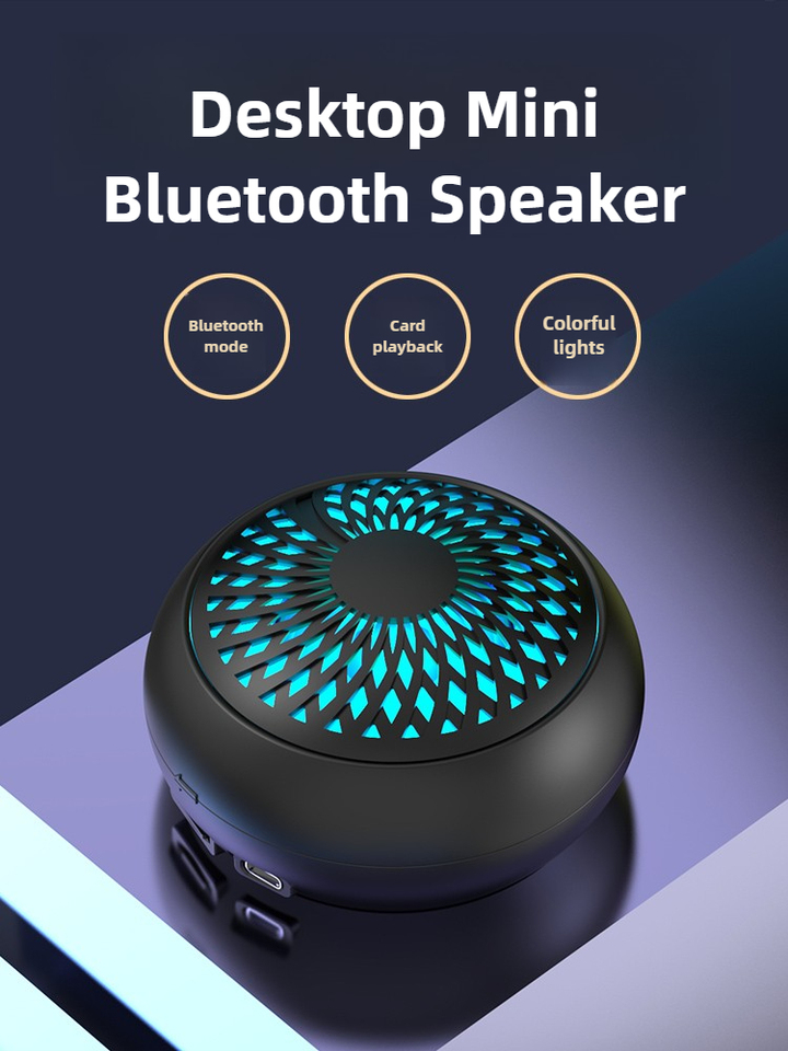 Small Portable Wireless Bluetooth Speaker Fabric Desktop Sound Box  AUX/TF Card/USB Support for Outdoor Indoor Holiday Gifts