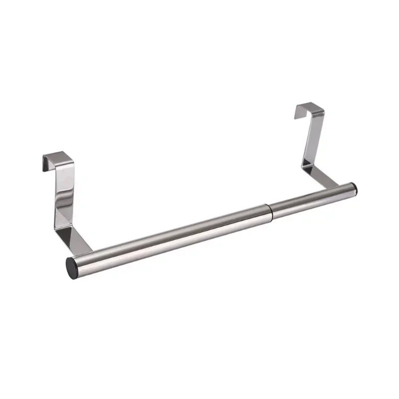 Towel Rack Over Door Towel Bar Hanging Holder Stainless Steel Bathroom Kitchen Cabinet Rag Rack Adjustable Shelf Hanger